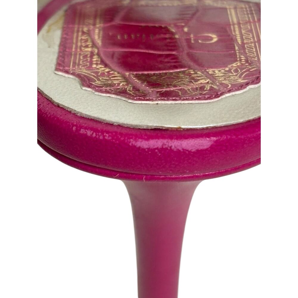 Christian Dior Crocodile Embossed Leather Karma Sandal Violet Moyen 37.5 7.5 - Picture 8 of 9